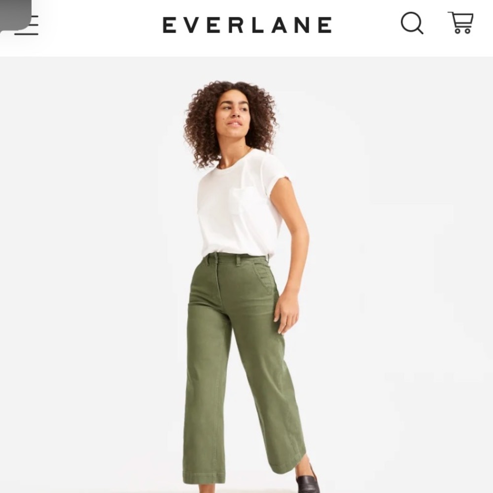 Everlane Women’s Wide Leg Crop Pant High Waisted